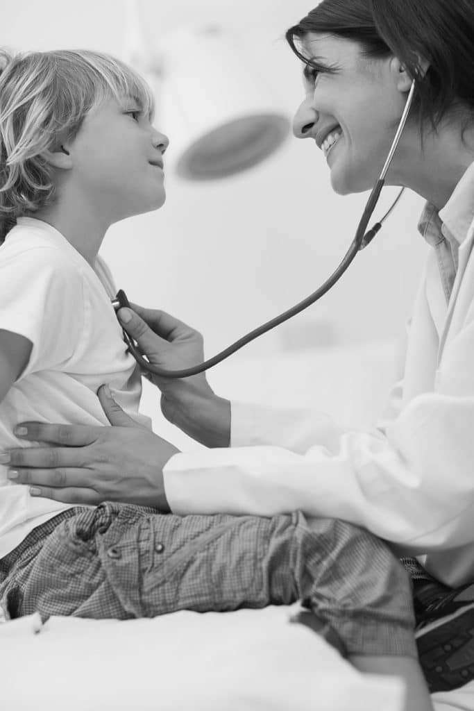 child with doctor