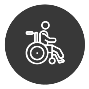 wheelchair and person icon